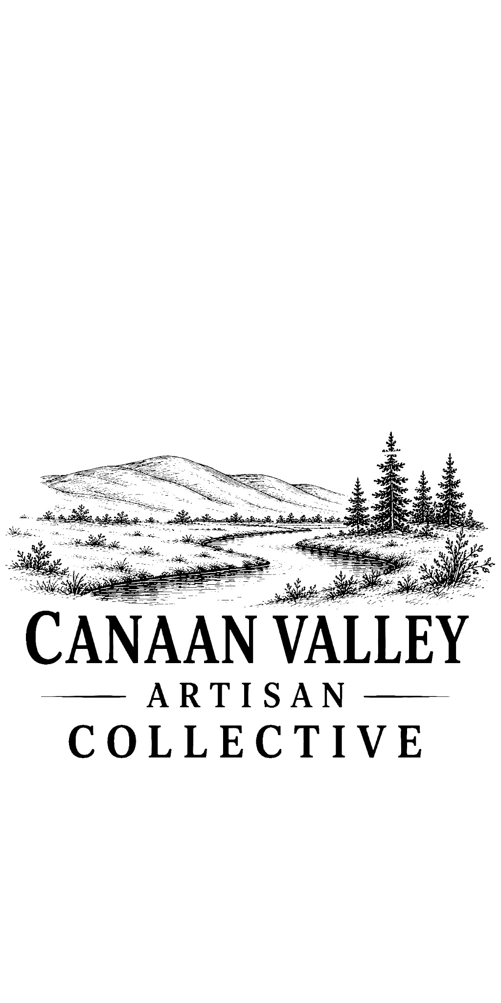 Canaan Valley Artisan Collective — mountain and river logo
